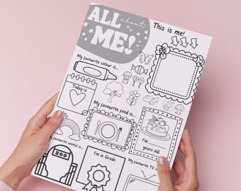 All About Me Worksheet: Back to School Colouring Page (PDF)