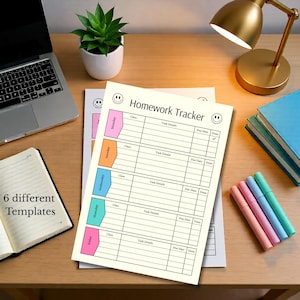 Hausaufgaben Tracker, digitaler Planer, Auftragsplaner, digitaler Download pdf für Schulkinder