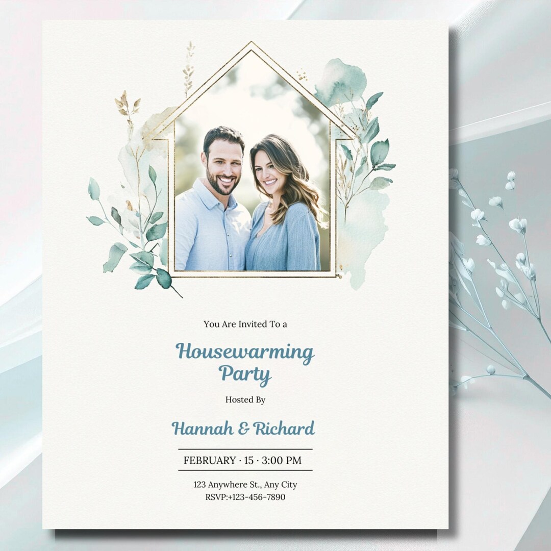 Family Photo House Warming Invitation | Editable Housewarming Party ...
