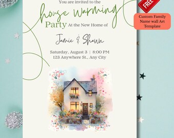 Editable Housewarming Party Invitation: Modern New Home Invite (Digital Download)