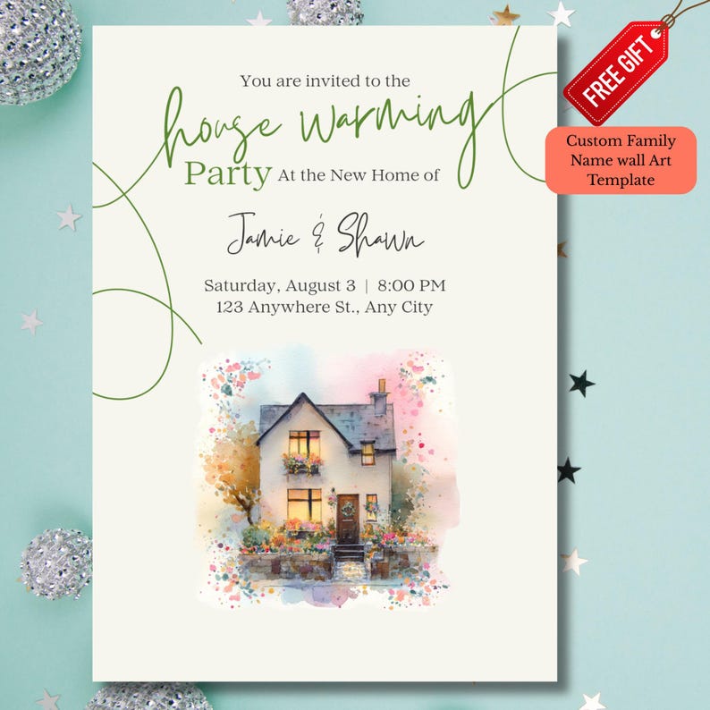 Editable Housewarming Party Invitation: Modern New Home Invite (digital ...
