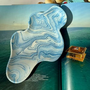 Cloud Tray: Handmade Catch-All, Modern Vanity Organizer, Jesmonite Trinket Tray