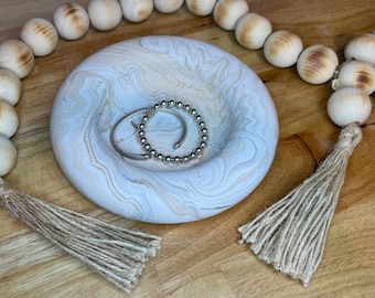 Chunky Catch-All Bowl: Jesmonite  Modern Vanity Decor, Handmade Jewelry Organizer