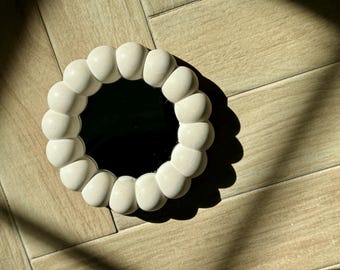 Mirrored Bubble Coaster Tray: Handmade Modern Vanity Tray, Jesmonite Jewelry Organizer, Trinket Catch-All