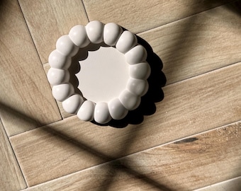 Bubble Coaster Tray: Handmade Modern Vanity Tray, Jesmonite Jewelry Organizer, Trinket Catch-All