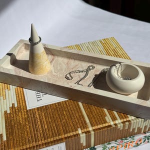 Rectangular Jesmonite Tray: Handmade Decorative Storage Container