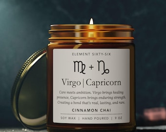 Virgo × Capricorn Compatibility Candle | Zodiac Gift