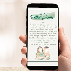 Vatertagskarte von Tochter | Christliche digitale Karte für Papa | Druckbare eCard