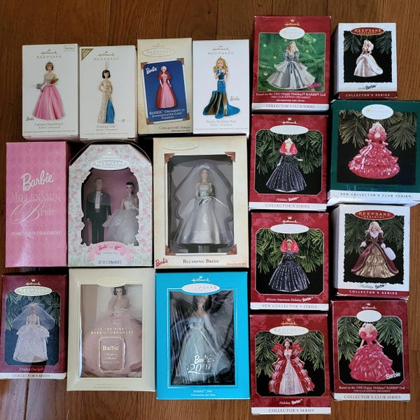 Your Choice BARBIE ORNAMENTS HOLIDAY Club Editions Hallmark Keepsake Silkstone Fashion Model Wedding Ken More