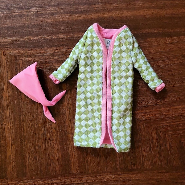 Barbie Poodle Parade Knit Coat & Scarf – Reproduction Doll Outfit  -  FLAT RATE SHIPPING 5 Dollars for most items