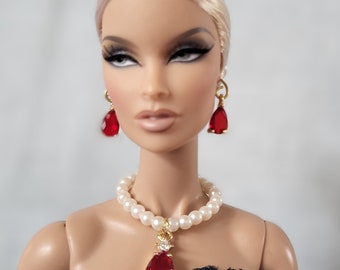 Rhinestone DOLL NECKLACE SET You choose sets for Vintage Repro Silkstone Barbie Fashion Royalty Integrity Toys Poppy Parker Choker Earrings