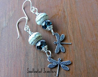 Mist on Dragonfly Pond Earrings