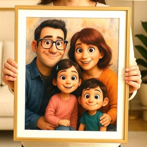 Custom Pixar Style Portrait from Your Photo | Personalized 3D Cartoon Character | Couple, Family, Pet Gift | Digital Pixar Art