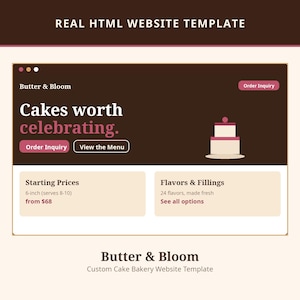 Website-Vorlage für Bäckereien | HTML-Website für Konditoreien, responsive Website für kleine Unternehmen