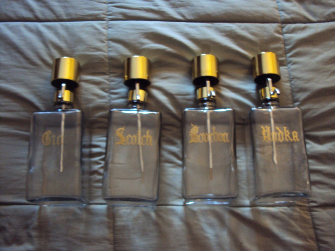 Vintage Set of 4 Large LIQUOR DECANTER 's Set From Etsy