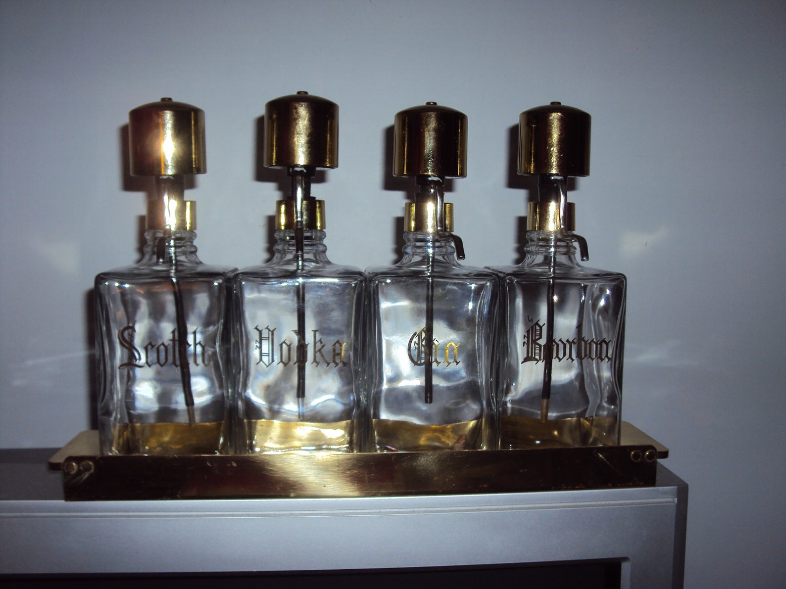 Vintage Set of 4 Large LIQUOR DECANTER 's Set From Etsy