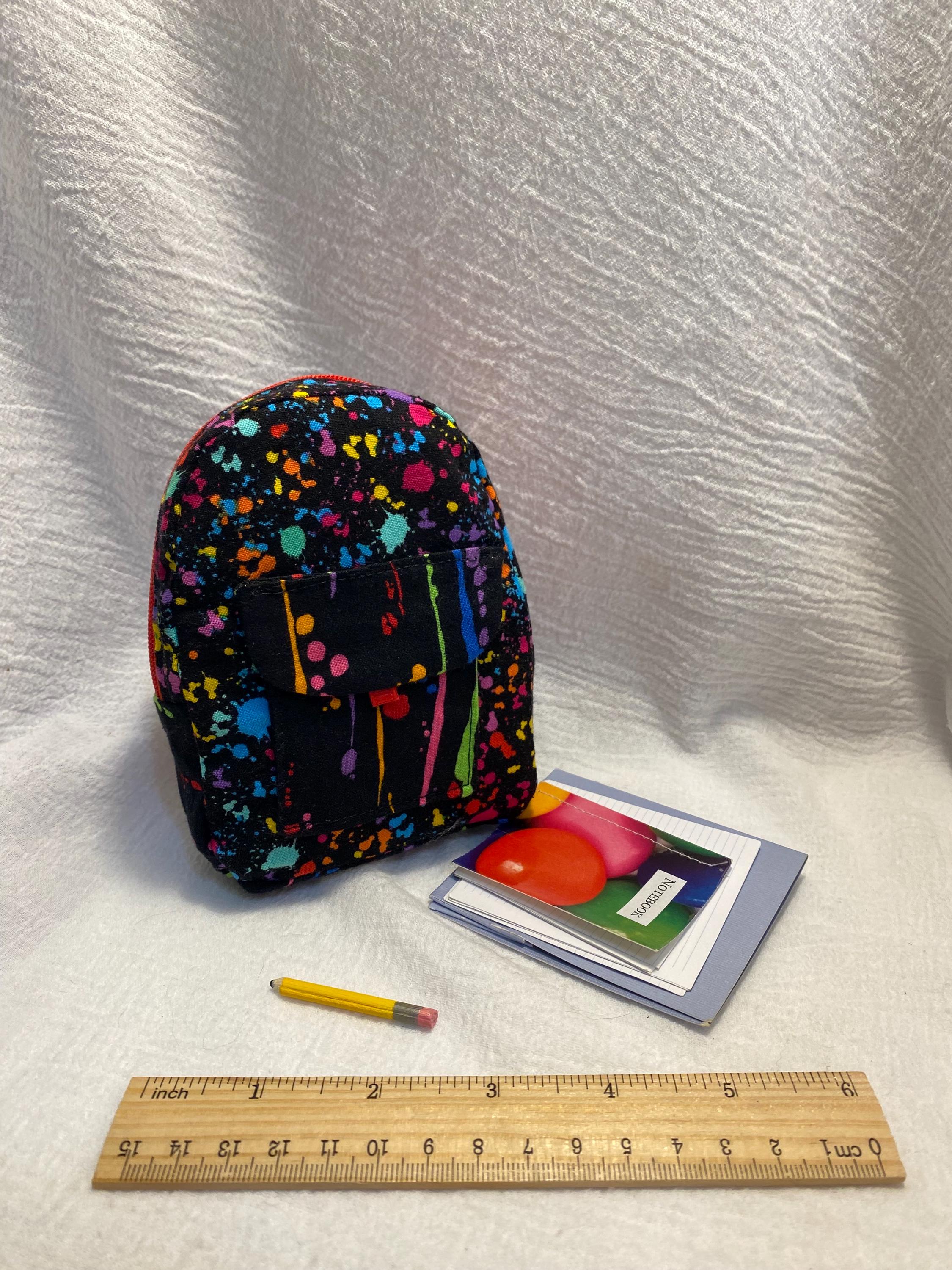 18 Inch Doll Paint Splat Backpack/Teddy Bear Backpack/Colorful Doll School Supplies Bag