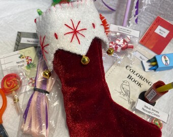 18 Inch Doll Christmas Stocking/Teddy Bear Christmas Stocking/Cute Granddaughter Gift/Fun Stocking Stuffer for Daughter