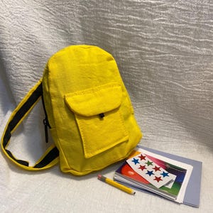 Handmade Yellow Doll Backpack: Fits 18-inch Dolls & Teddy Bears