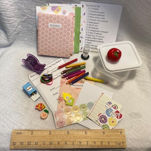 18 Inch Doll School Supplies Standard Set/Teddy Bear School Supplies/Doll Teddy Bear School Text Book/Back to School Gift