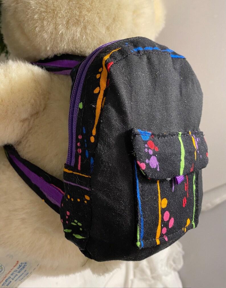 18 Inch Doll Paint Drops Backpack/Teddy Bear Backpack/Colorful Doll School Supplies Bag image 9