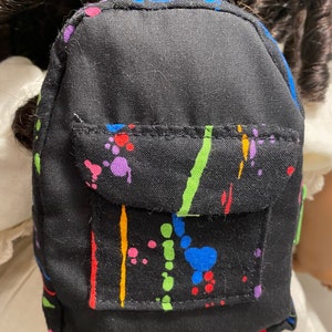 18 Inch Doll Paint Drops Backpack/Teddy Bear Backpack/Colorful Doll School Supplies Bag image 10