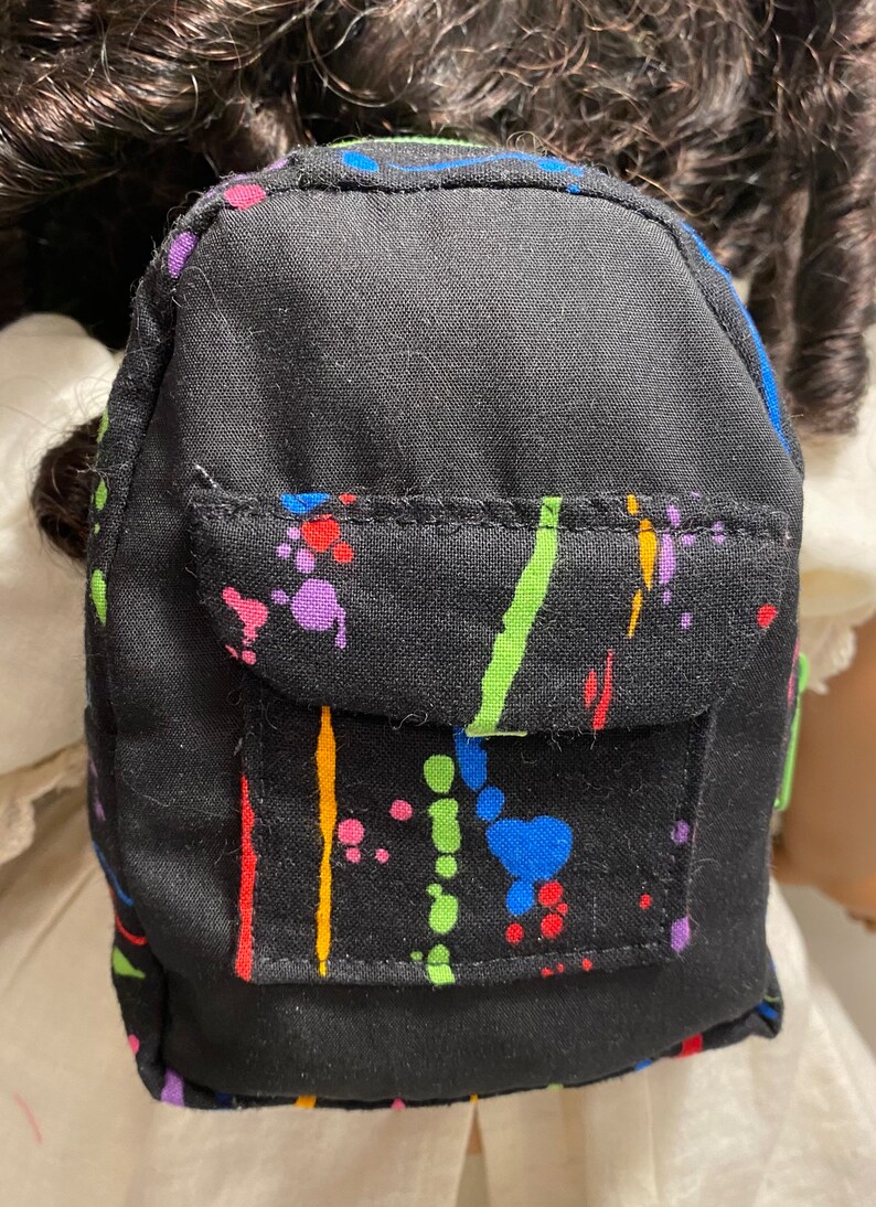 18 Inch Doll Paint Drops Backpack/Teddy Bear Backpack/Colorful Doll School Supplies Bag image 10