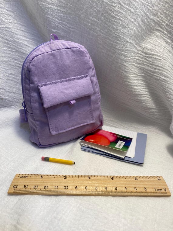 18 Inch Doll Backpack: Purple Teddy Bear School Accessory