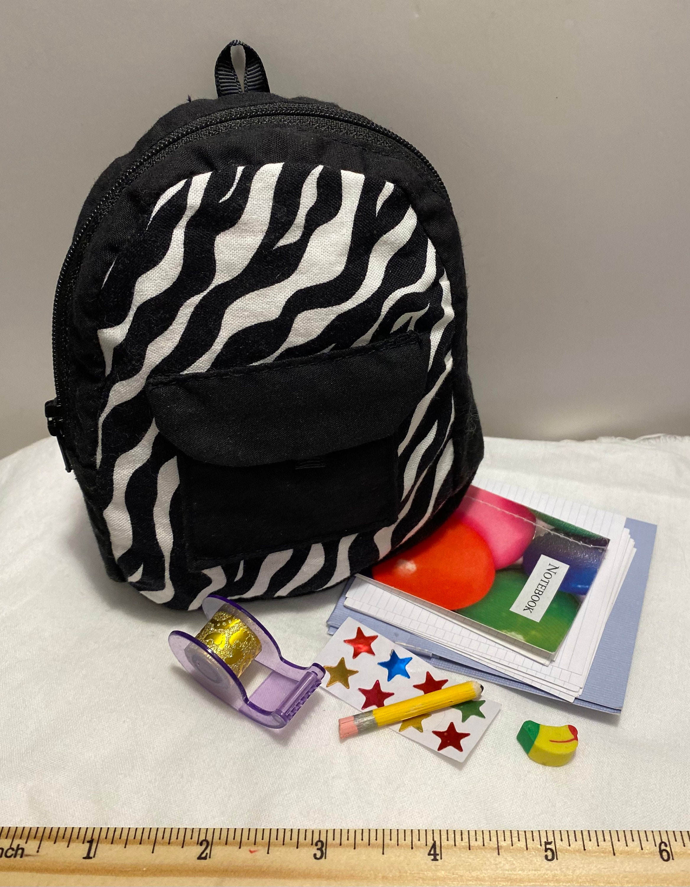 Quilted Backpack Pastel Zebra Backpack Set Matching Pouch Quilted Backpack For Baby - Storage and Diaper Bags  main image 2