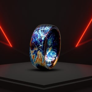 Colorful Titanium Handmade Wedding Ring - Heat-Anodized - Titanium Unique Wedding Band - Engagement Ring - Promise Rings - Modern Ring