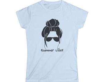 Women's Summer Vibes T-Shirt | Lightweight cotton shirt, summer holiday outfit, beach top, casual city style