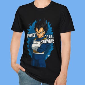 Dragon Vegeta T-Shirt, Unisex Anime DBZ Tee, Super Saiyan Prince Style Shirt, Gift for Manga Fans, Clothing for Geeks and Gamers