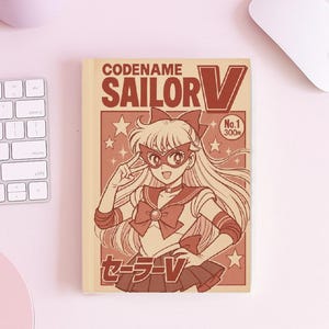 Sailor V dagboek met harde kaft, manga panelkunst, notitieboek met harde kaft, Magical Moon Girl anime briefpapier geschenken, Celestial Art Kladblok