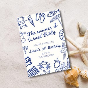 The Summer I Turned Thirty Invitation Template: TSITP 30th Birthday (Digital Invite