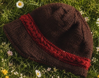 Two-Color Cloche Knitting Pattern PDF Women's Hat Pattern Vintage Knit Hat Instant Download Beanie PDF