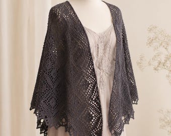 Diamonds Shawl Knitting Pattern PDF Lace Shawl Pattern Knit Wrap Pattern Triangle Shawl Digital Download