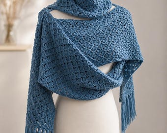Textured Lace Wrap Knitting Pattern PDF Lace Shawl Pattern Knit Scarf Pattern Instant Download DIY Gift Women Wrap