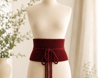 Smocked Belt Knitting Pattern PDF Knit Waist Belt Pattern Boho Tie Belt DIY Fashion Accessory Instant Download