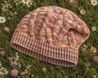 Crossing Cables Hat Knitting Pattern PDF Cable Beanie Pattern Knit Hat Pattern Winter Hat Digital Download