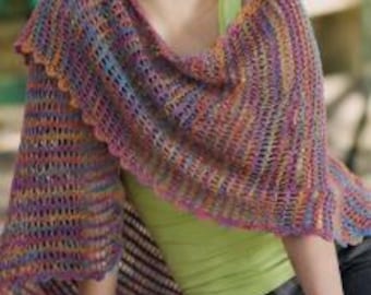 Cool Wave Shawl Crochet Pattern Tunisian Lace Shawl Pattern Crescent Shawl PDF Instant Download Lightweight Wrap Crochet Tutorial