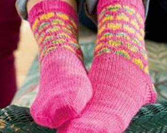 KNITTING PATTERN (English only); Knit socks pattern, Vintage knit sock, Winter socks knit pattern