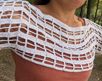 Two Tone Crochet Shrug Pattern Women Bolero Crochet Pattern Easy Cardigan PDF Summer Shrug Pattern