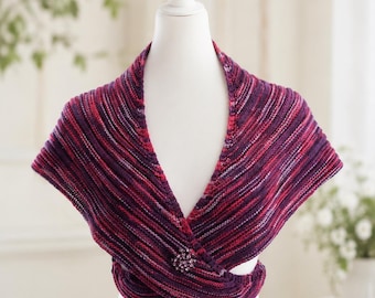Center Back Cable Shawl Knitting Pattern PDF Cable Lace Shawl Knit Wrap Pattern Instant Download