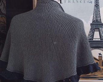 Short Row Ruffled Shawl Knitting Pattern PDF Knit Shawl Pattern Shoulder Wrap Instant Download Elegant Knit Capelet