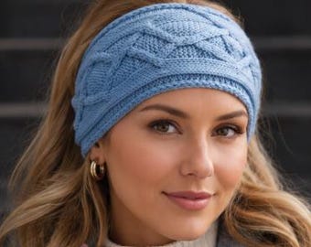 Nordic Diamond Cable Headband Knitting Pattern PDF Knit Ear Warmer Winter Headband Cable Knit Pattern Instant Download