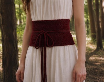 Smocked Belt Knitting Pattern PDF Knit Waist Belt Pattern Boho Tie Belt DIY Fashion Accessory Instant Download