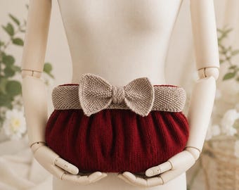 Bow Clutch Knitting Pattern PDF Knit Purse Pattern Evening Bag Pattern Bow Handbag Digital Download