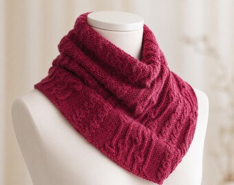 Mock Cable Cowl Knitting Pattern PDF Bell Cowl Pattern Knit Neck Warmer Instant Download Winter Scarf
