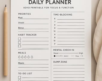 ADHD Daily Planner