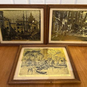 Lionel Barrymore Foil Etched Art Prints (Fair Zustand) 3er Set